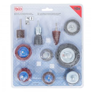 ENSEMBLE DE 10 BROSSES MéTALLIQUES ET DISQUES ABRASIFS | BGS74499 BGS TECHNIC Dinamitek 7