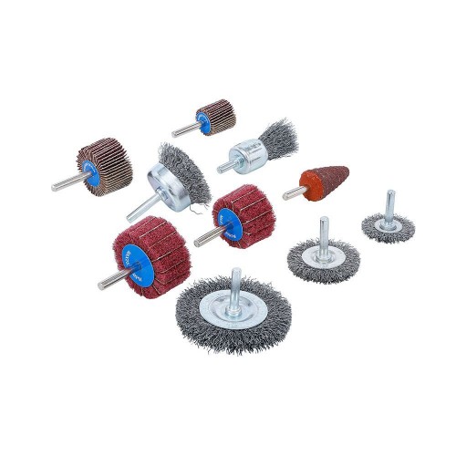 ENSEMBLE DE 10 BROSSES MéTALLIQUES ET DISQUES ABRASIFS | BGS74499 BGS TECHNIC Dinamitek 8