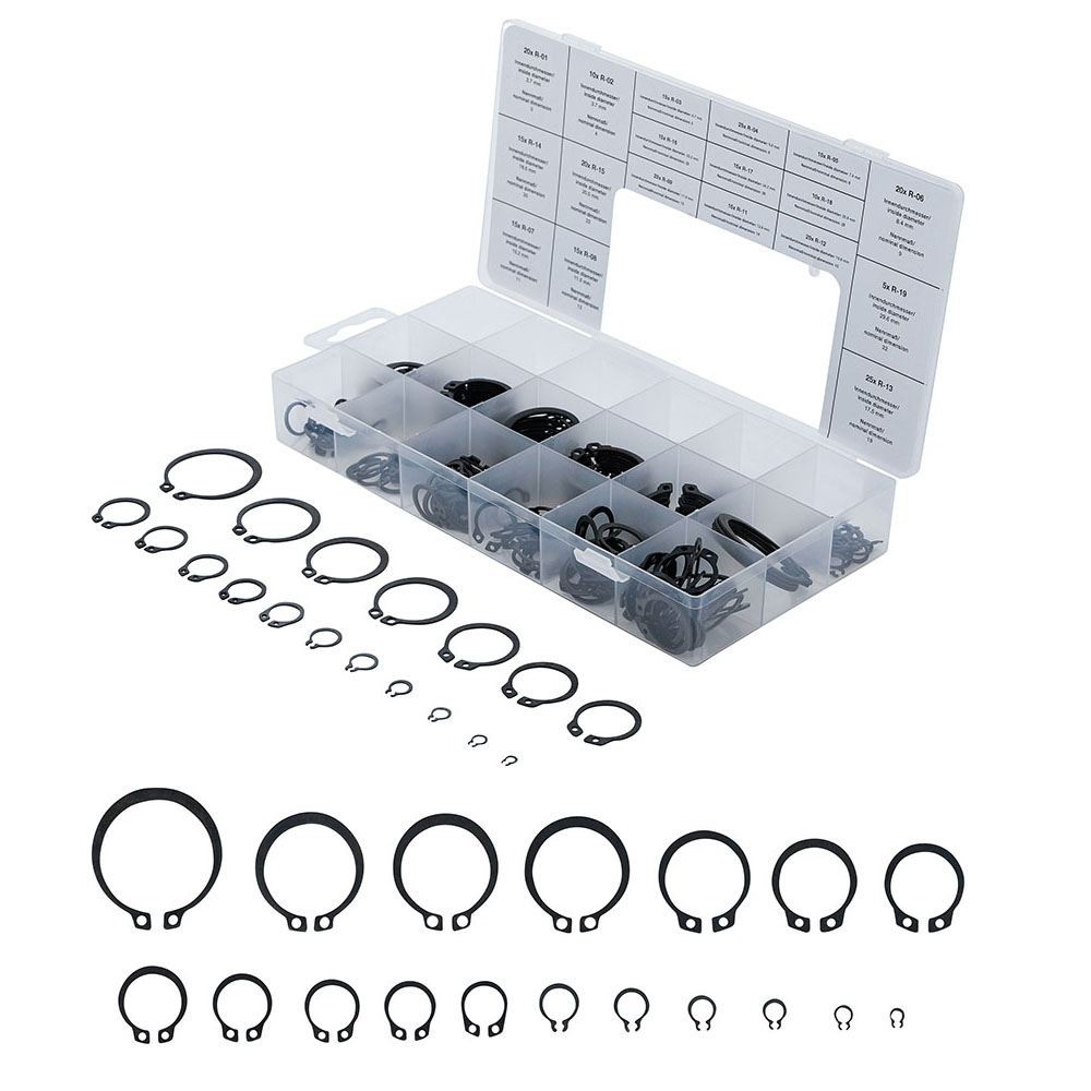 BGS technic BGS8046 ASSORTIMENTO 300 PEZZI ANELLI ELASTICI SEEGER ESTERNI 3-32 MM Dinamitek 2