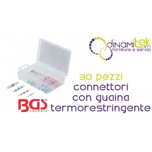 BGS technic BGS85222 ASSORTIMENTO 30 PEZZI CONNETTORI CON GUAINA TERMORESTRINGENTE Dinamitek 1