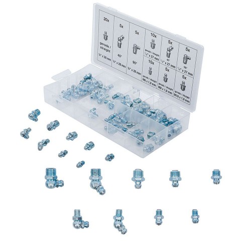 ASSORTMENT OF 70 GREASE NIPPLES BGS BGS8065-1 - CHROMED Dinamitek 2