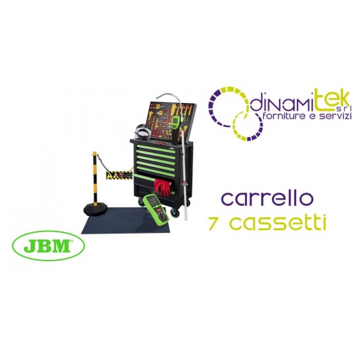 7-DRAWER GREEN VDE SPECIAL TOOL TROLLEY - ELECTRIC VEHICLES 54236 JBM Dinamitek 1