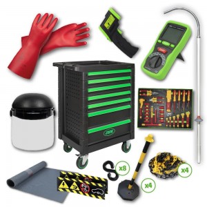 7-DRAWER GREEN VDE SPECIAL TOOL TROLLEY - ELECTRIC VEHICLES 54236 JBM Dinamitek 2