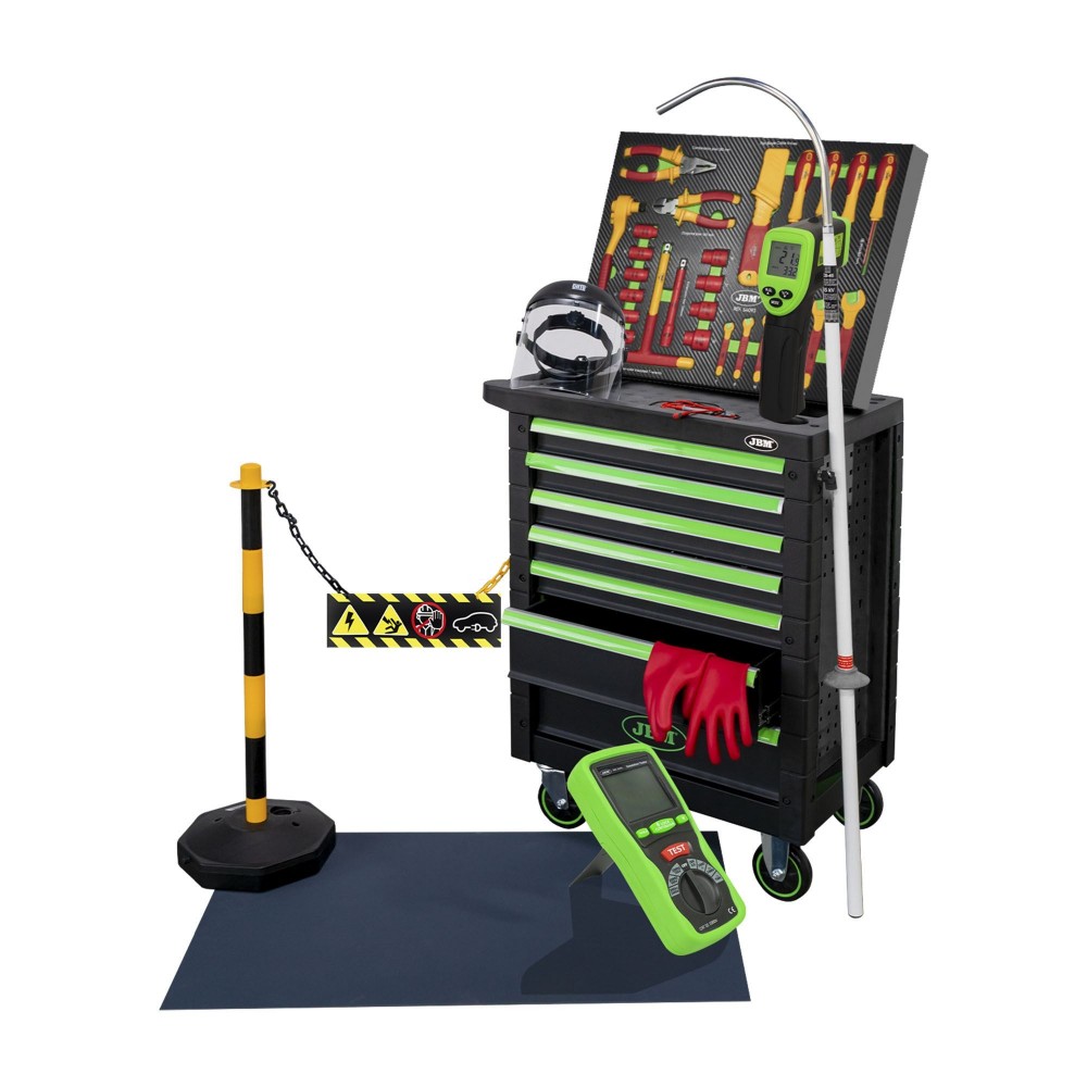 7-DRAWER GREEN VDE SPECIAL TOOL TROLLEY - ELECTRIC VEHICLES 54236 JBM Dinamitek 3