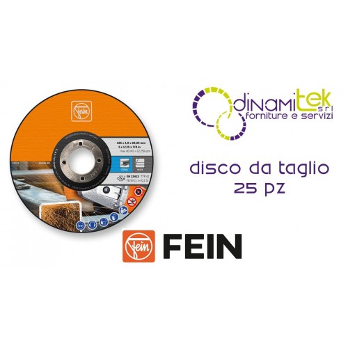 FEIN CUTTING DISC Ø 125 MM - STEEL AND STAINLESS STEEL - 25 PIECES Dinamitek 1