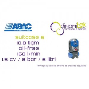 COMPRESOR PORTáTIL DE MALETA ABAC, SIN ACEITE, 1,5 CV, 6 L, 8 BAR | 2236115861 Dinamitek 2