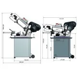 OPT057OP0131 - BANDE DE MACHINE à SCIER LA MODEL S 131GH POUR L'USINAGE DES MéTAUX AVEC UN BANDEAU PIVOTANT 220V Dinamitek 3