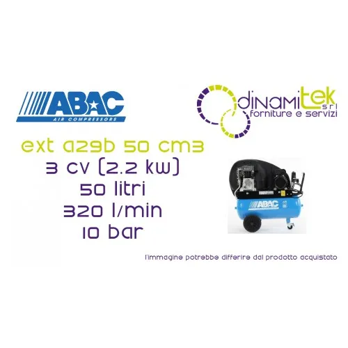 COMPRESSEUR MONOPHASé ABAC EXTENDED A29B CM3 3 CV 50 L 10 BAR | 4116028009 Dinamitek 4