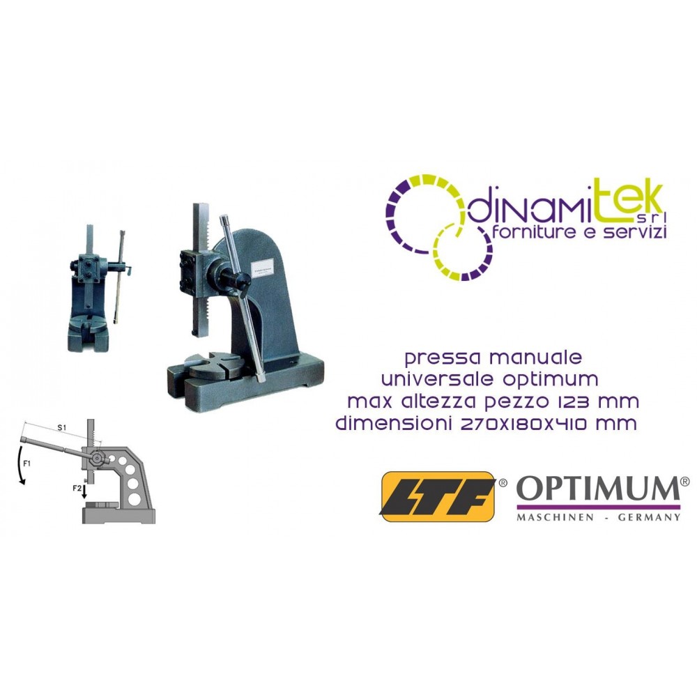 OPT111OP9011 - PRESS UNIVERSELLES, HANDBUCH MODELL-DDP 10 - MAX-STüCK-HöHE 123 MM - GRößE 270X180X410 MM Dinamitek 1