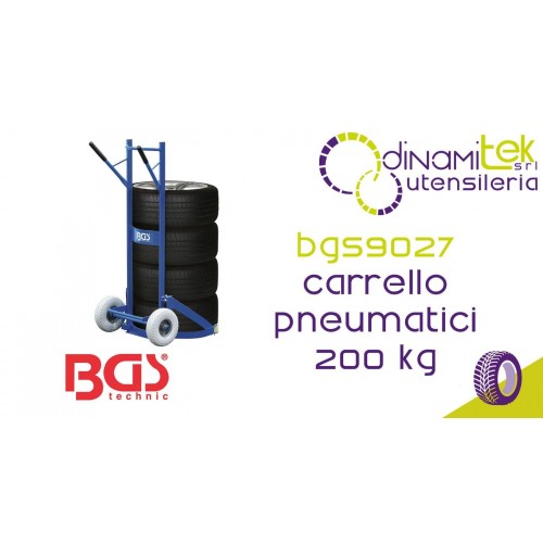 BGS TECHNIC BGS9027 CARRELLO PER TRASPORTO PNEUMATICI 200 KG Dinamitek 1