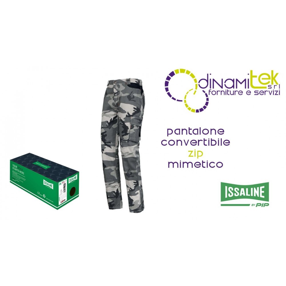 ISSALINE 8029NB PANTALONE CONVERTIBILE ZIP MIMETICO Dinamitek 1