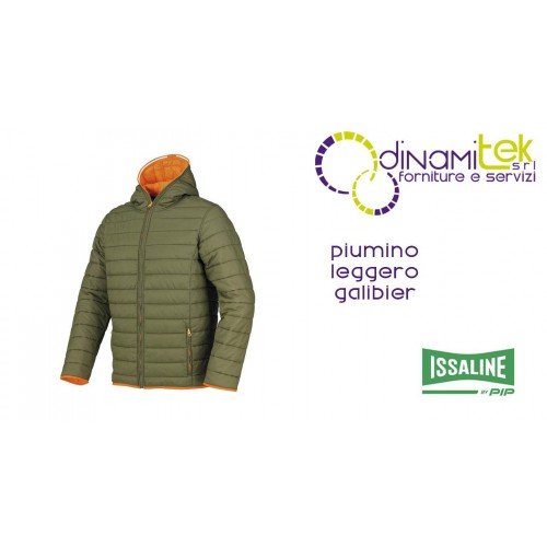 PIUMINO ISSA GALIBIER 04097B LEGGERO VERDE ARANCIO 180 GSM Dinamitek 1