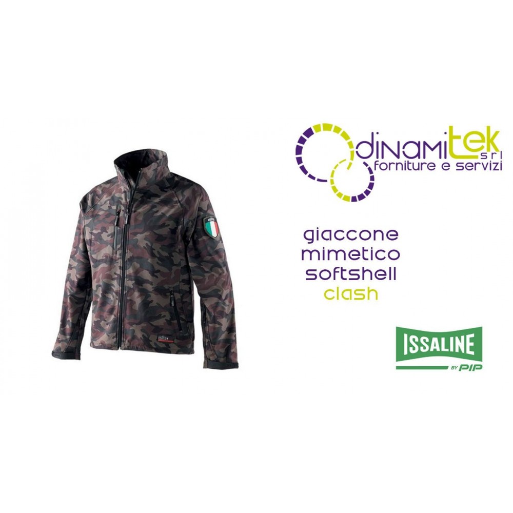 GIACCONE CLASH MIMETICO 04521 SOFTSHELL WATERPROOF W/P 8000 ISSALINE Dinamitek 1