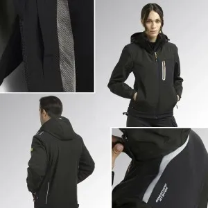 DIADORA UTILITY SOFTSHELL CARBON TECH GIACCA DA LAVORO GEOTEX W/P 5000 Dinamitek 3