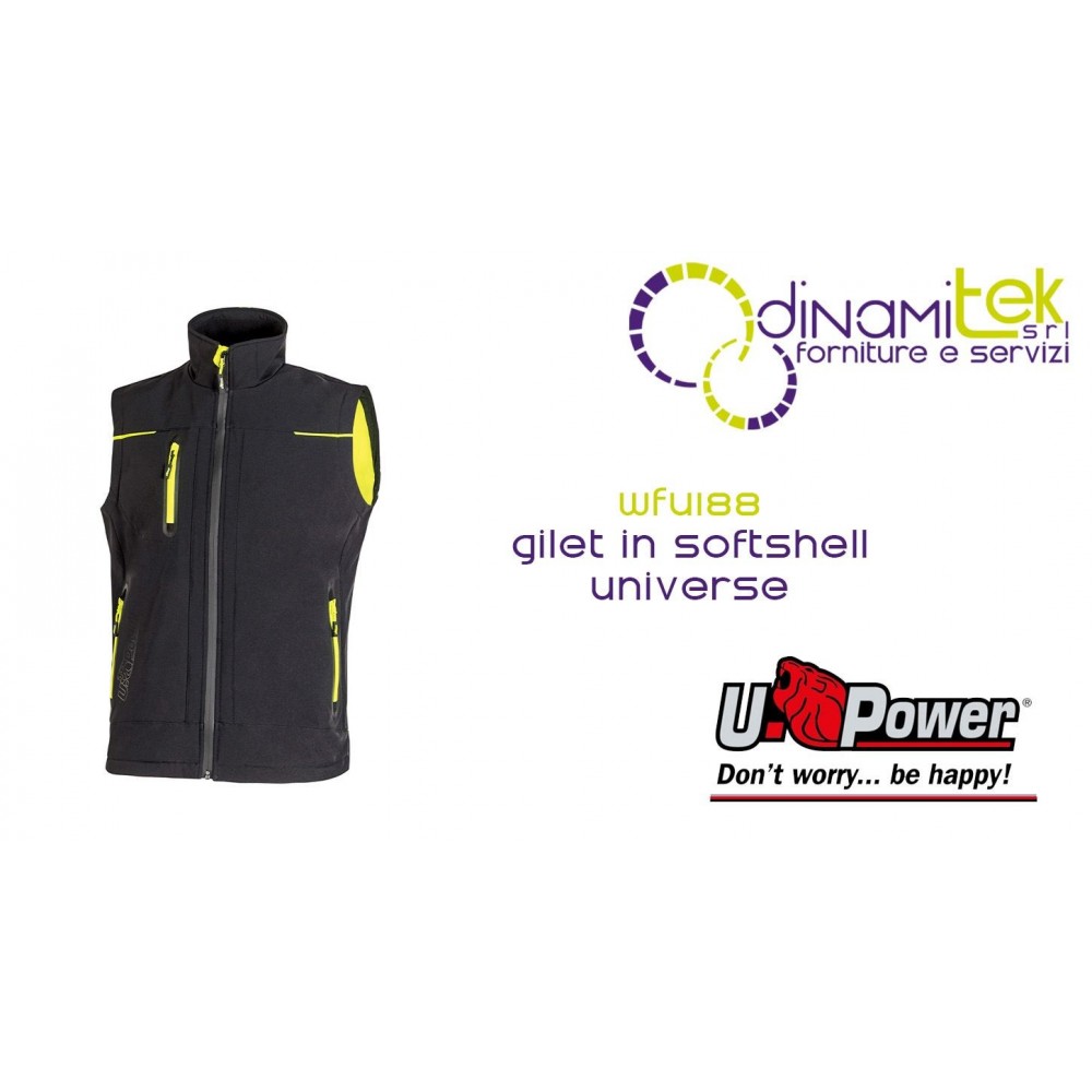 UNIVERSE U-POWER SOFTSHELLWESTE | U-TEX WASSERDICHT 320 G/M2 | S-5XL Dinamitek 1