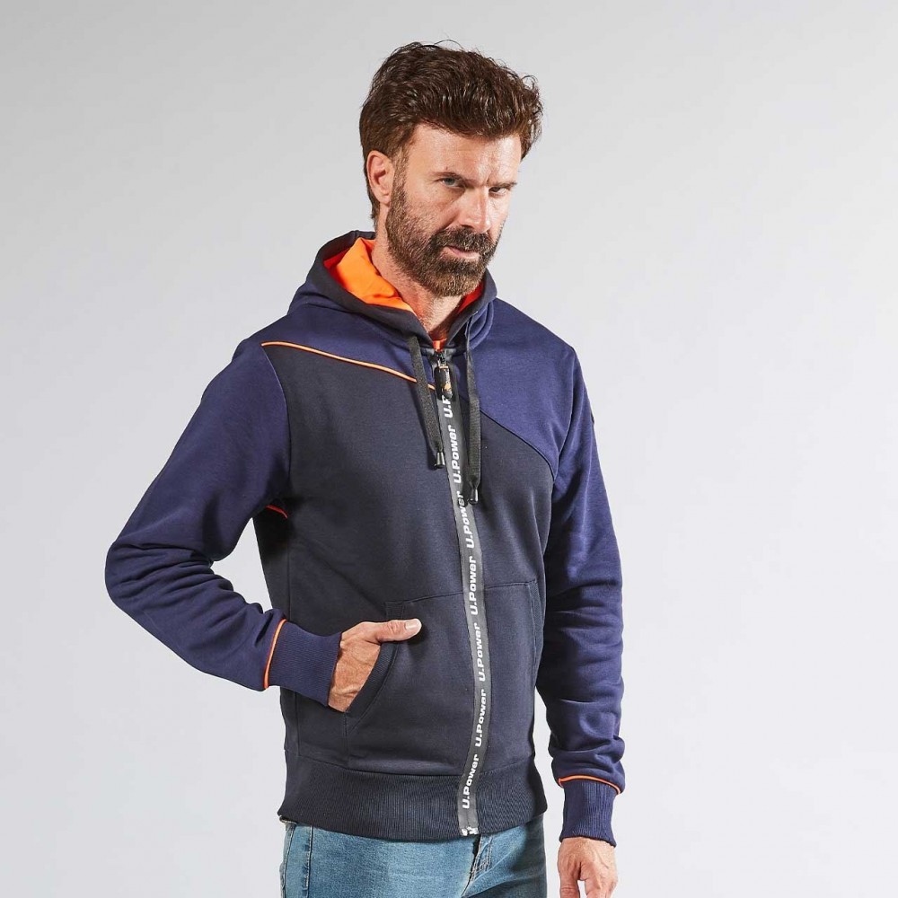 SUDADERA U-POWER JUPITER | 65 % ALGODóN, 310 G/M² | CREMALLERA Y CAPUCHA | TALLAS S-4XL Dinamitek 4