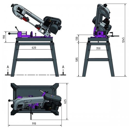 OPT057OP0100 - BANDE DE MACHINE à SCIER MODèLE S-100 G POUR LES MéTAUX - LéGER ET MANIABLE - ALIMENTATION 230 V Dinamitek 6