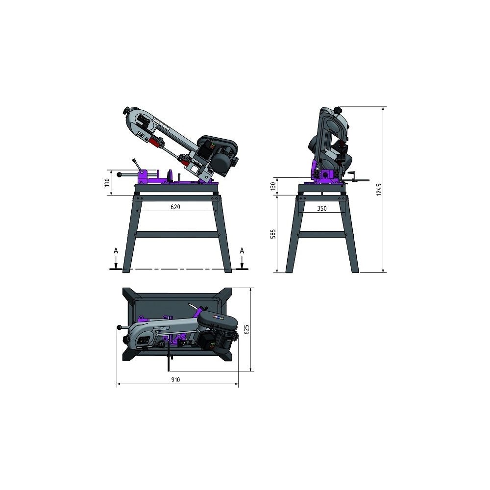 OPT057OP0100 - BANDE DE MACHINE à SCIER MODèLE S-100 G POUR LES MéTAUX - LéGER ET MANIABLE - ALIMENTATION 230 V Dinamitek 6