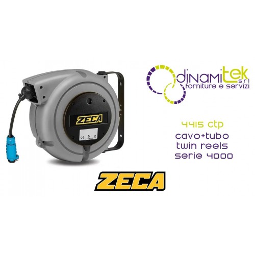ENROULEURS DOUBLES ZECA 4415 CTP SéRIE 4000 : ENROULEUR DE CâBLE + TUYAU + ALIMENTATION PNEUMATIQUE AVEC PRISE MARECHALL INCLUSE Dinamitek 1