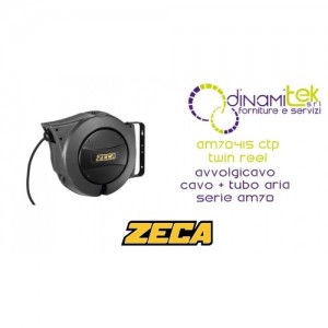 ZECA AM70415 CTP TWIN ROLLS AM70 SERIES: ENROLLADOR DE CABLE + MANGUERA DE ENERGíA + AIRE CON CAJA DE CONEXIONES – 9 M, 4 CONDUC Dinamitek 1