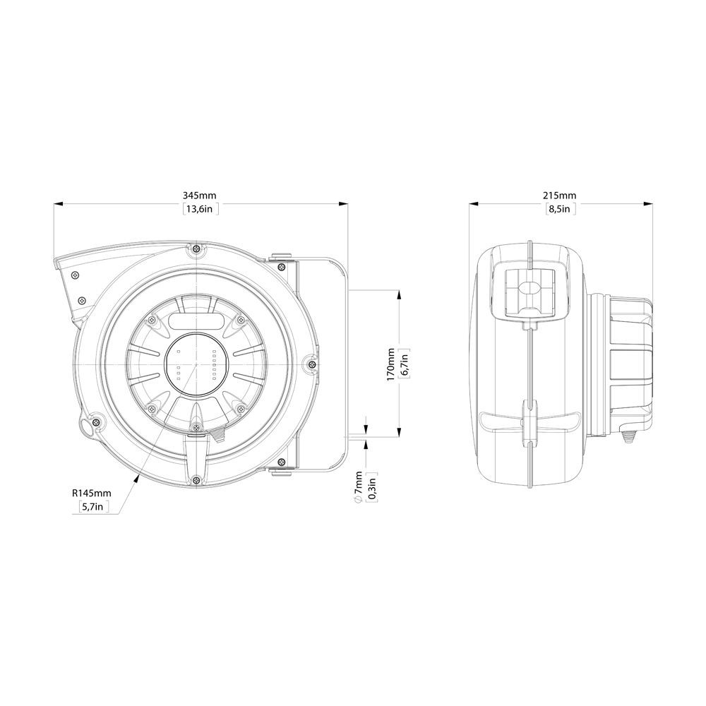 ENROULEUR DE CâBLE MURAL INTéGRé, CHARGE MONOPHASéE, 3,8 KW, TYPE 2, IP42 EV3162WB ZECA Dinamitek 3