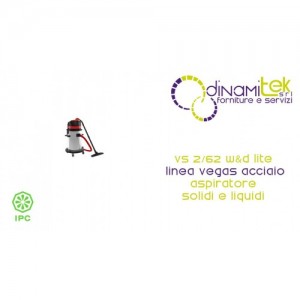 IPC VS 2/62 NASS-/TROCKENSAUGER LITE STEEL PROFI-STAUBSAUGER | 2400 W FüR NASS- UND TROCKENANWENDUNGEN Dinamitek 1