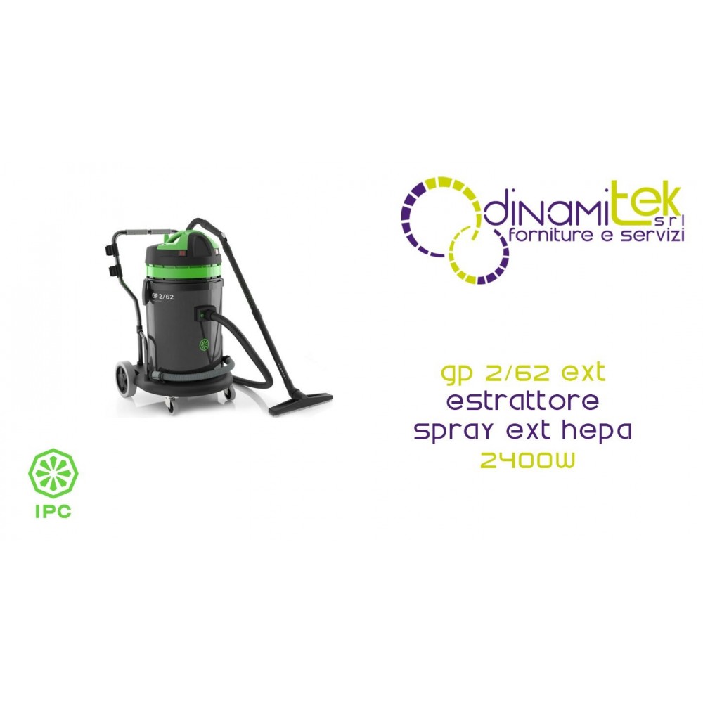 EXTRACTOR PROFESIONAL GP 2/62 CON PULVERIZADOR HEPA - 2400 W Dinamitek 1