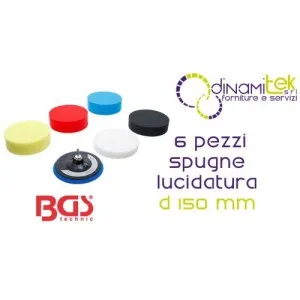 JUEGO DE 6 ESPONJAS DE PULIDO BGS, Ø 150 MM, CON ROSCA M14 Y ACCESORIO PARA TALADRO (BGS74379) Dinamitek 1