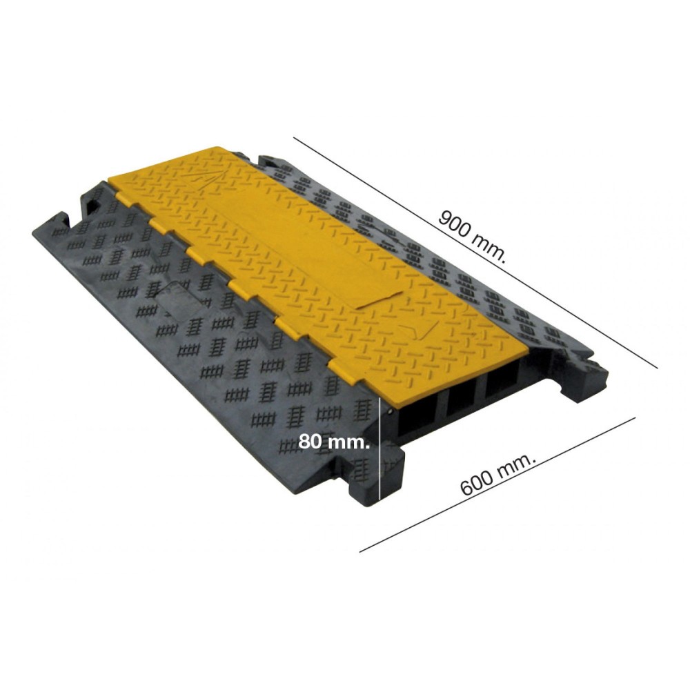 RAMPA DE PASO DE GOMA FG 2910 | 3 CANALES 900X600X80 MM Dinamitek 2