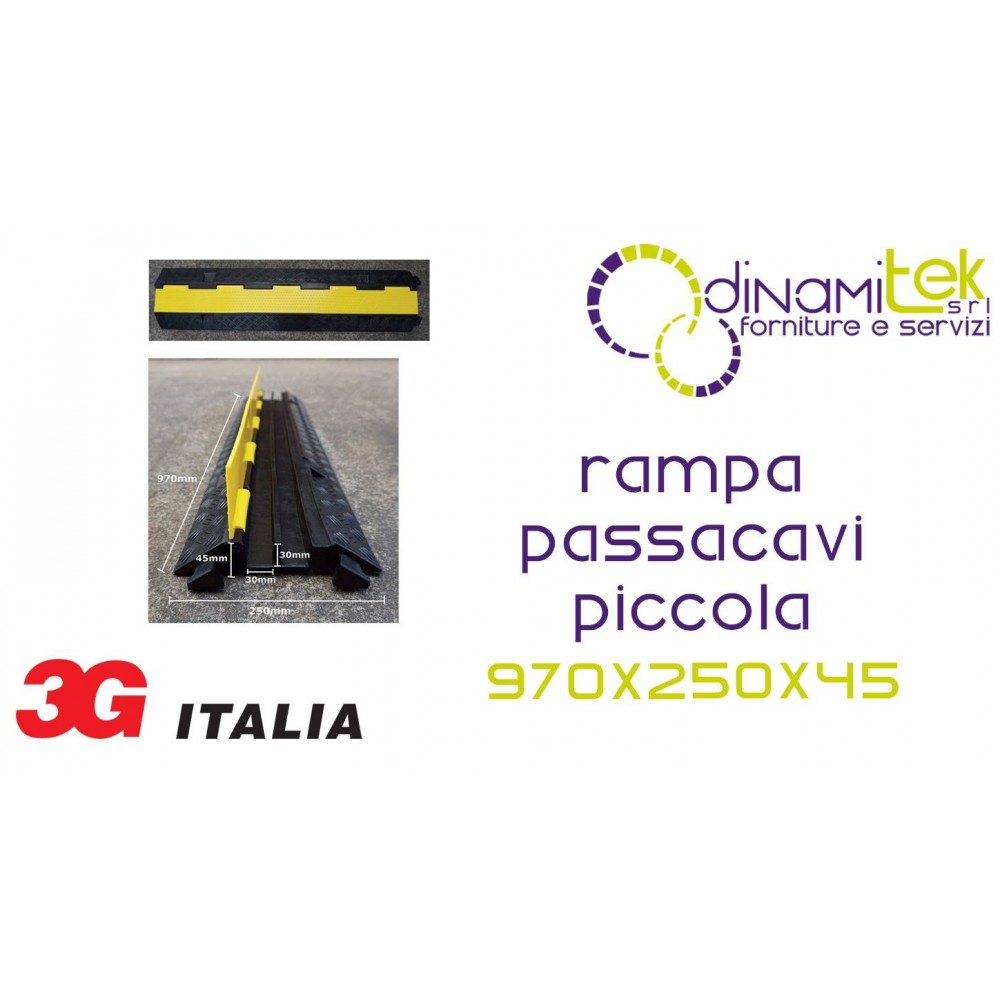 RAMPE DE PASSAGE DE CâBLE F.2910/C | CAOUTCHOUC | 2 CANAUX 30X30 MM Dinamitek 1