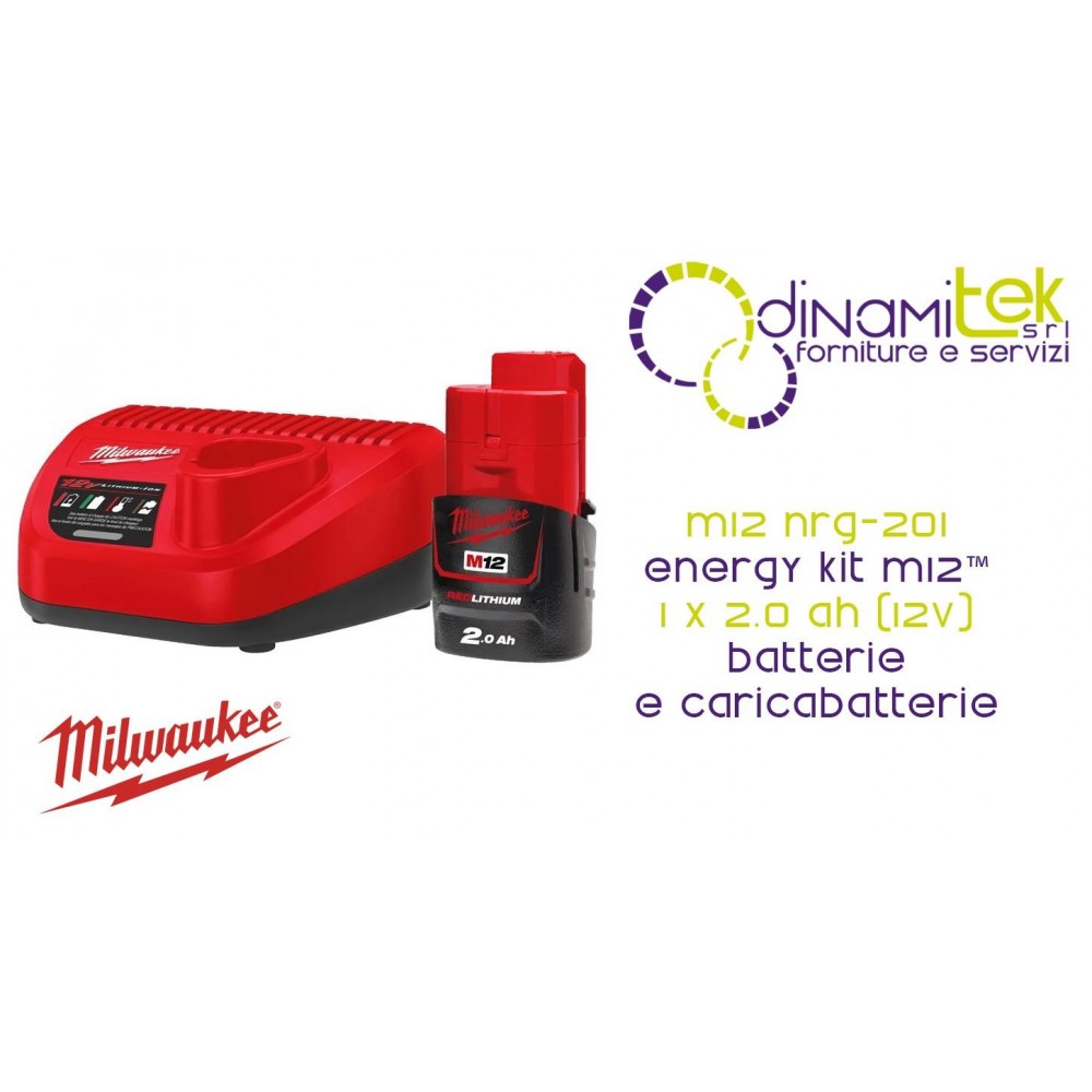 KIT DE BATERíA Y CARGADOR M12 NRG-201 | 1 X 2,0 AH (12 V) | CARGA EN 40 MINUTOS Dinamitek 1