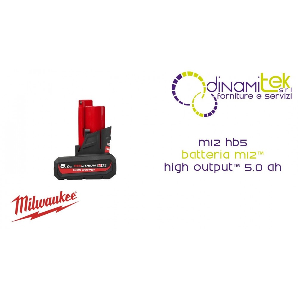 M12 HIGH OUTPUT 5.0 AH BATTERY | REDLINK | +25% POWER | CODE 4932480165 Dinamitek 1