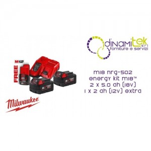 KIT DE ENERGíA M18 (2 BATERíAS DE 5,0 AH) + M12 (1 BATERíA DE 2,0 AH) | CARGADOR RáPIDO | CóDIGO 4933459217 Dinamitek 1