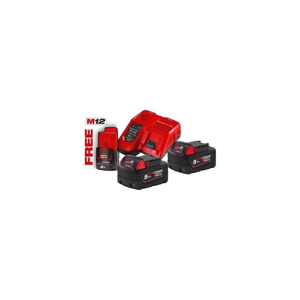 KIT DE ENERGíA M18 (2 BATERíAS DE 5,0 AH) + M12 (1 BATERíA DE 2,0 AH) | CARGADOR RáPIDO | CóDIGO 4933459217 Dinamitek 2