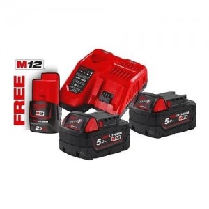 KIT DE ENERGíA M18 (2 BATERíAS DE 5,0 AH) + M12 (1 BATERíA DE 2,0 AH) | CARGADOR RáPIDO | CóDIGO 4933459217 Dinamitek 2