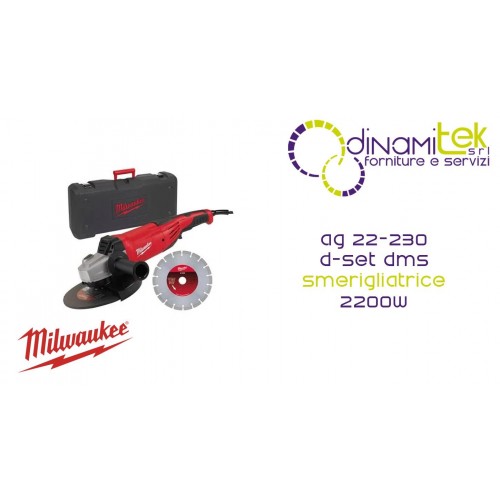 MEULEUSE D'ANGLE MILWAUKEE AG 22-230 D-SET DMS - 2200 W - DISQUE DE 230 MM Dinamitek 1