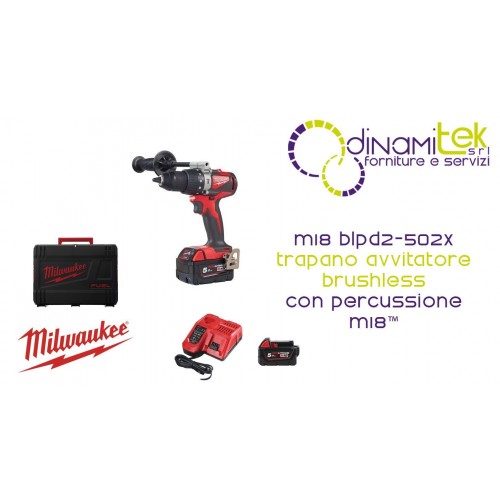 M18 BRUSHLESS IMPACT DRILL | 82 NM | 2X 5.0 AH KIT | 4933464517 Dinamitek 1