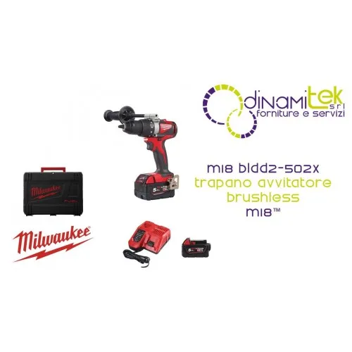 PERCEUSE-VISSEUSE SANS BALAIS M18 | 82 NM | 180 MM | KIT 2 BATTERIES 5,0 AH | 4933464515 Dinamitek 1