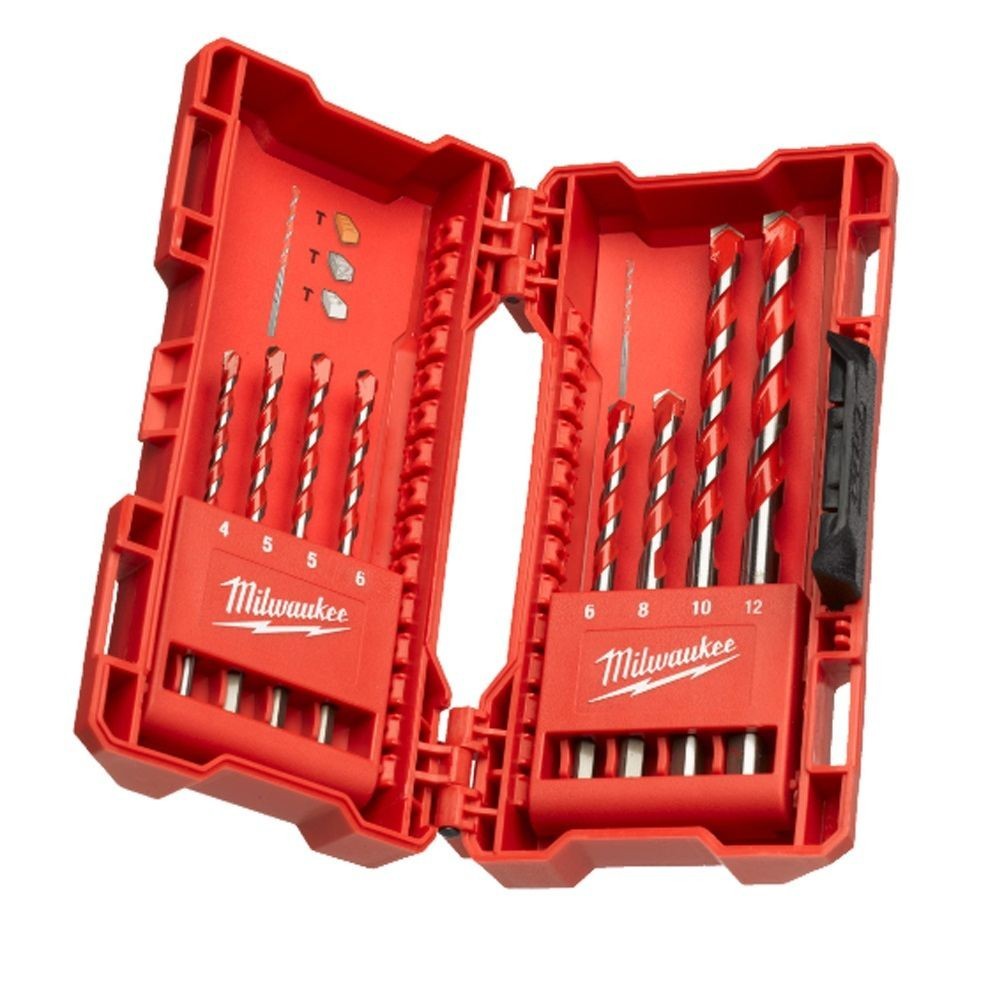 SET MIT 8 HOCHWERTIGEN TCT-BETONBOHRERN | Ø 4–12 MM | ZYLINDRISCHER SCHAFT | 4932471192 Dinamitek 2