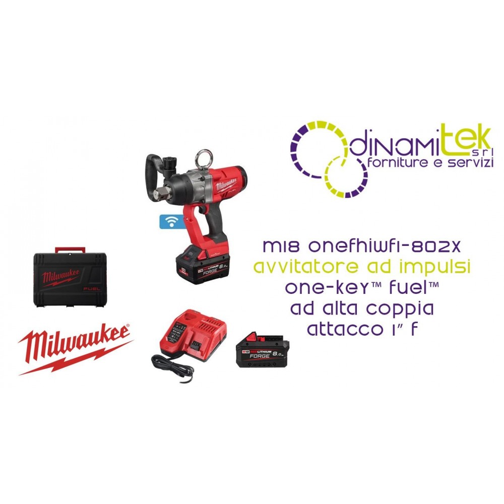ONE-KEY FUEL HIGH TORQUE IMPACT WRENCH 1″ F | 2033 NM | M18 ONEFHIWF1-802X Dinamitek 1