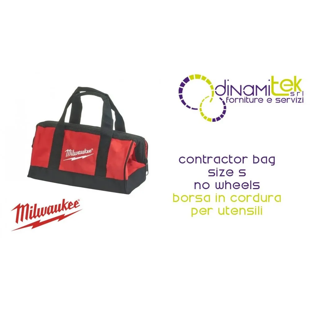 MILWAUKEE CONTRACTOR BAG SIZE S - NO WHEELS BORSE IN CORDURA PER UTENSILI Dinamitek 1