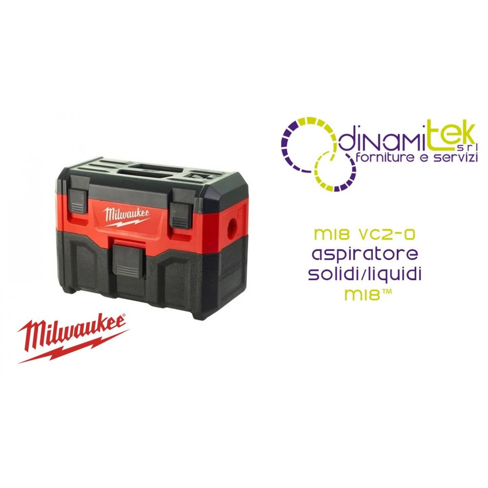ASPIRADORA DE SóLIDOS Y LíQUIDOS HEPA IP54 DE 18 V M18 VC2-0 MILWAUKEE Dinamitek 1