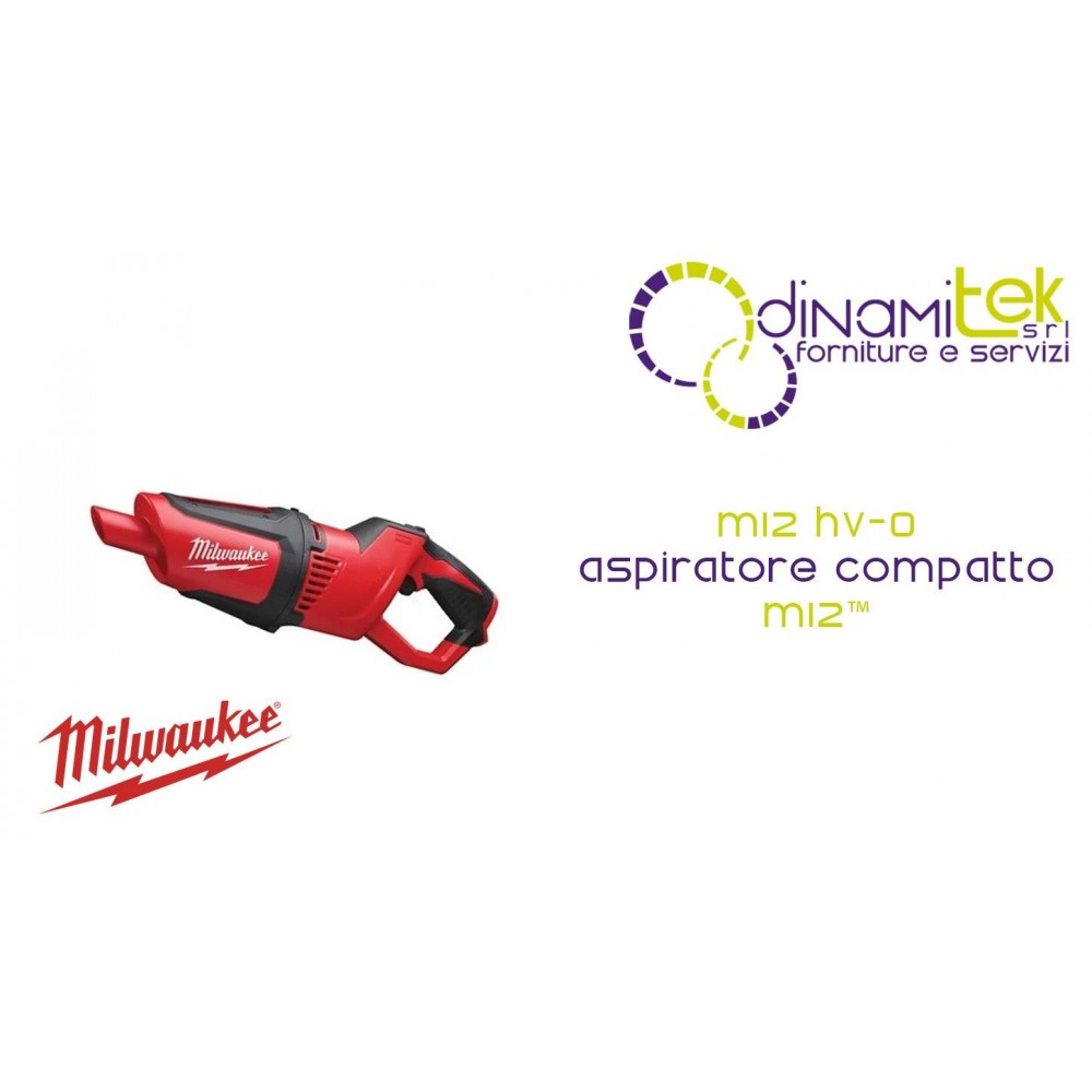 ASPIRATEUR COMPACT MILWAUKEE M12 4933448390 12 V POUR BOIS ET MéTAL (934 L/MIN) Dinamitek 1