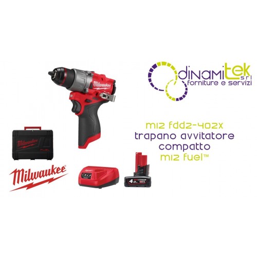 TALADRO ATORNILLADOR COMPACTO M12 FUEL DE 45 NM (4933479874), 13 MM EN ESTUCHE Dinamitek 1