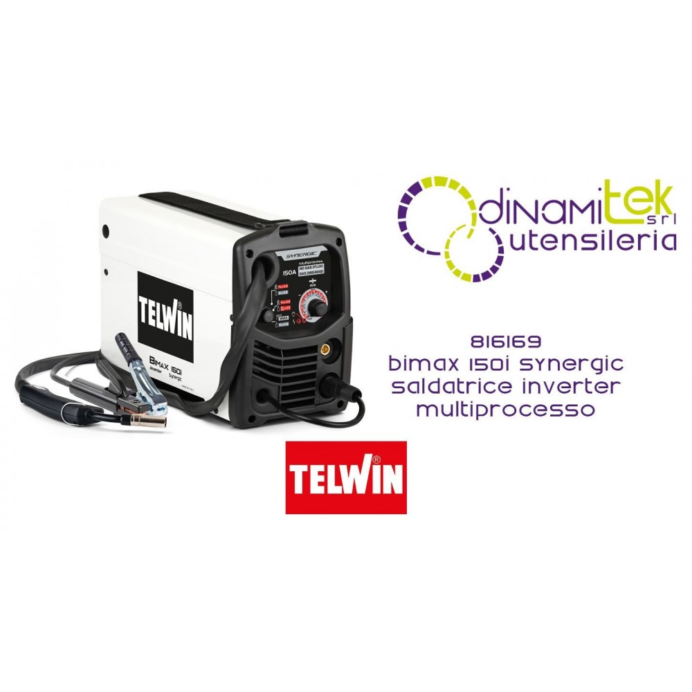 TELWIN 816169 BIMAX 150i SYNERGIC SALDATRICE INVERTER MULTIPROCESSO Dinamitek 1