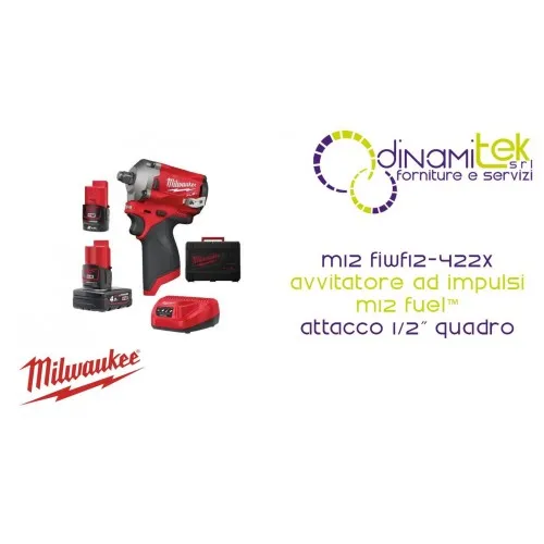 CLé à CHOCS COMPACTE M12 FUEL, ENTRAîNEMENT CARRé 1/2&QUOT; | 339 NM | KIT M12B4 ET M12B2 | 4933464616 Dinamitek 1