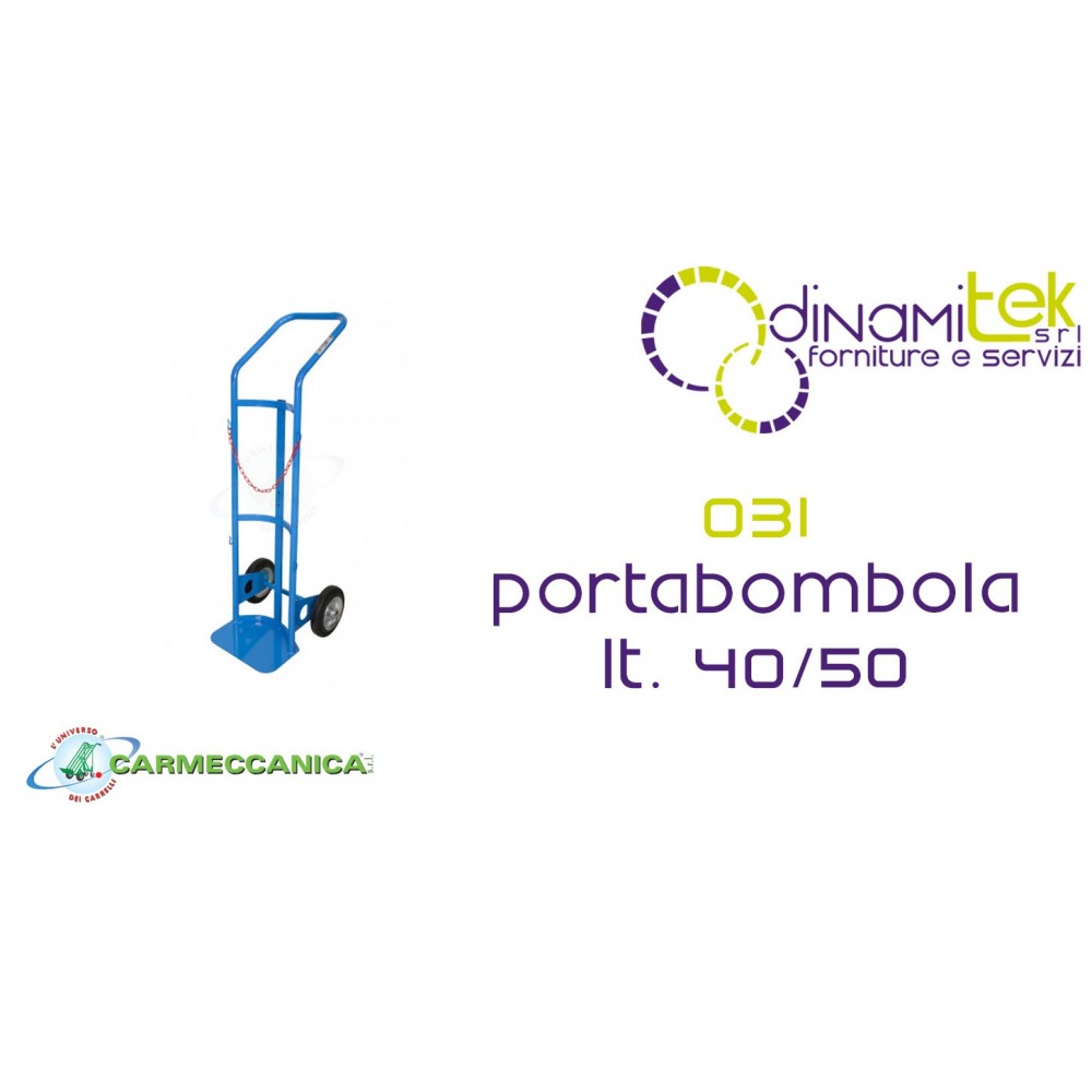 TWO-SEATER GAS CYLINDER HOLDER 40/50 LT RUBBER WHEELS Ø 300 WITH CASE ART014C.01 Dinamitek 1