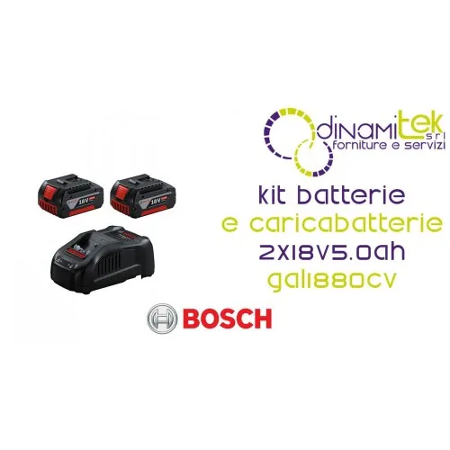 BOSCH 18V STARTERSET | 2X GBA 5,0AH + 1880 PS SCHNELLLADEGERäT Dinamitek 1