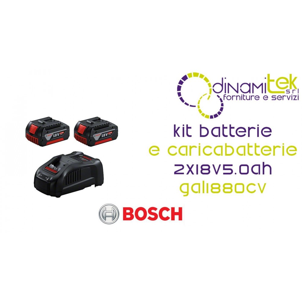 BOSCH 18V STARTERSET | 2X GBA 5,0AH + 1880 PS SCHNELLLADEGERäT Dinamitek 1