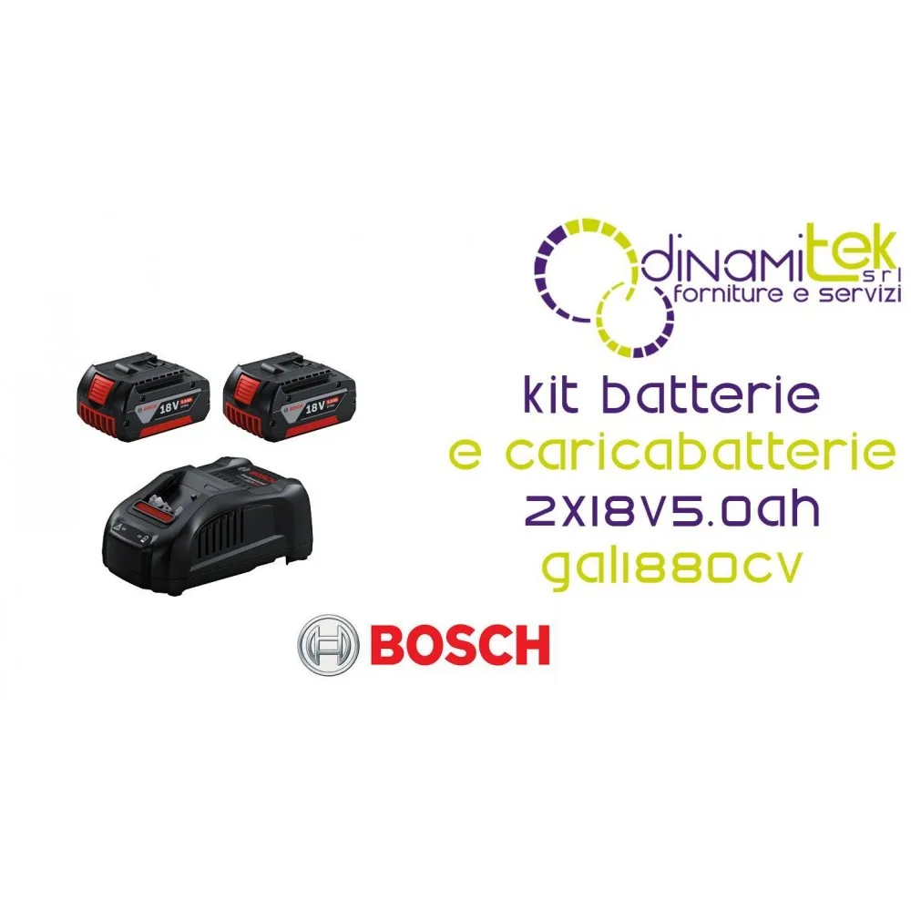 KIT DE DéMARRAGE BOSCH 18 V | 2 BATTERIES GBA 5,0 AH + CHARGEUR RAPIDE GAL 1880 HP Dinamitek 1